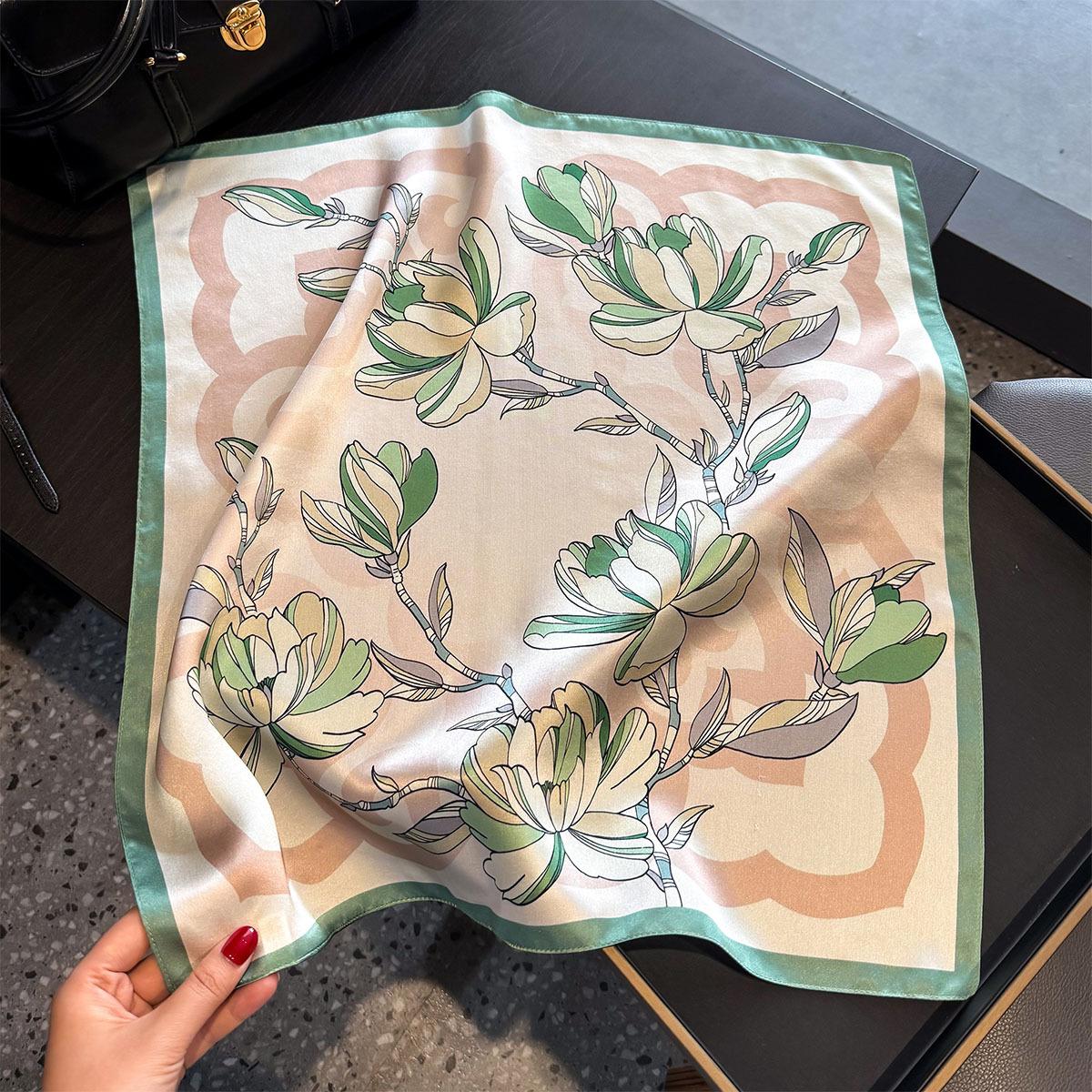 

100% Шелковый Шарф Женские Шали Накидки для Леди Платки Фуляр Пашмина Шейный Платок Женский Хиджаб Бандана 53см Мода bufanda Real Silk 53x53cm