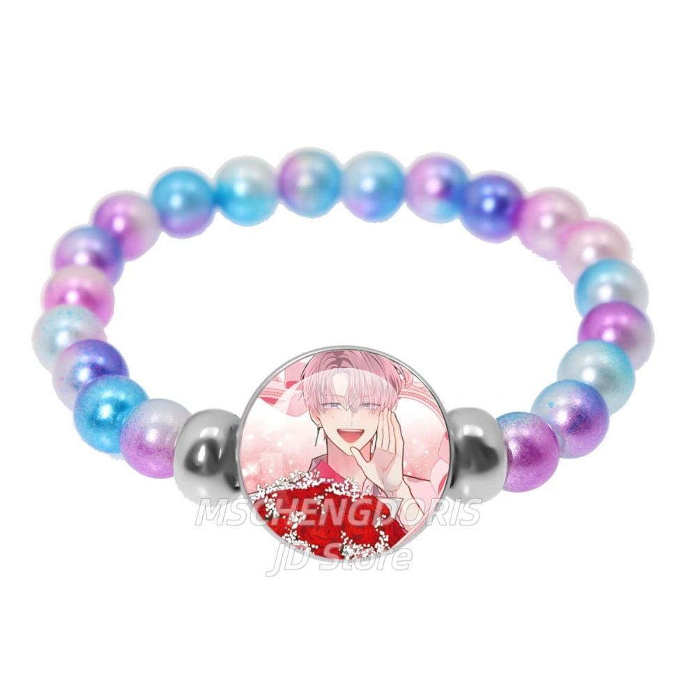 Tamon-kun Ima Docchi Anime Bracelet Fukuhara Tamon Anime Glass Cabochon Handmade Colorful Beads Bracelet Jewelry Charm Fans Gift