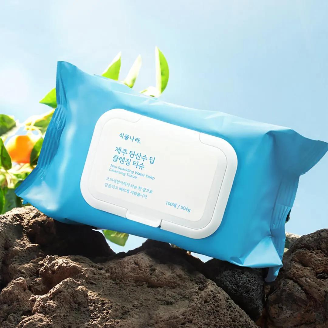 Shingmulnara Jeju Sparkling Water Quick & Deep Cleansing Tissue 100 Sheets Double Pack