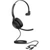 Jabra Evolve2 50 Micro-casque Supra-auriculaire Filaire, Bluetooth Mono Noir Suppression Du Bruit Du Microphone, Noise