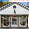 1 large Christmas wreath window view party banner - high-definition printed garage background with snow night scene
