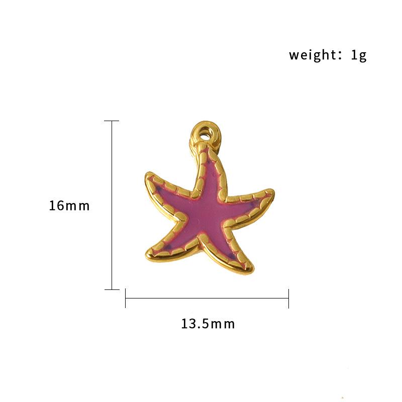 Stainless Steel Small Fresh Oil Drop Love Moon Pendant Plated 18K Jewelry Accessories Diy Pendant Necklace