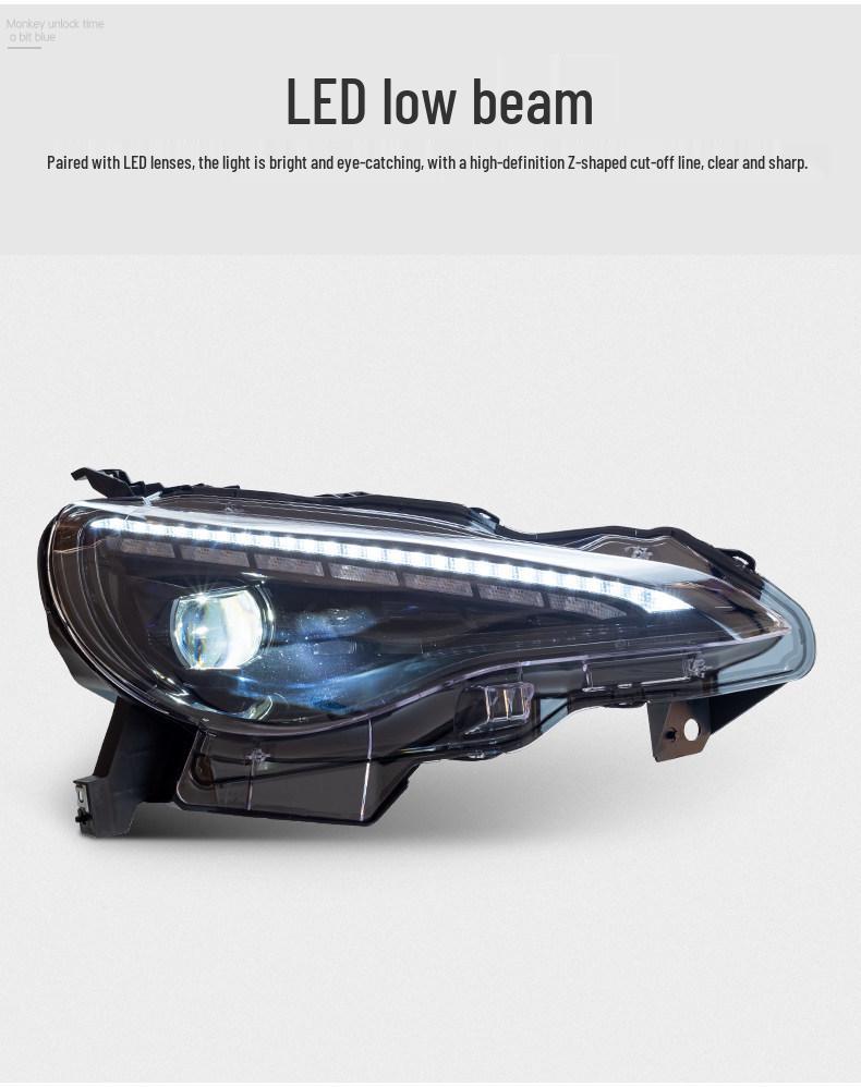 LED Projector Headlight Assembly for Toyota GT86 & Subaru BRZ: Sequential DRL & Flowing Turn Signals