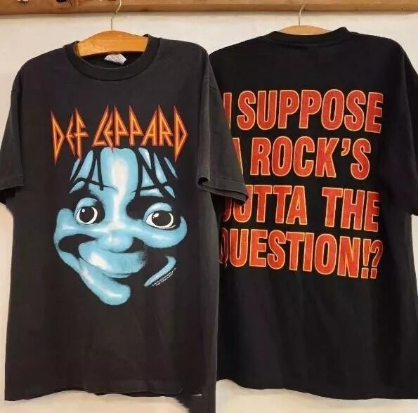 Def Leppard Shirt Def Leppard Tour 2 Side Black Tshirt Unisex S5XL Men Women Unisex T-Shirt XXXL