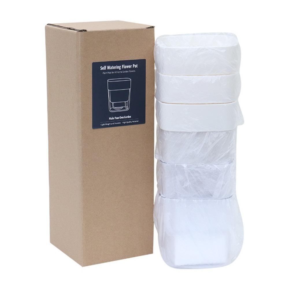 

3pcs Square Flower Pot Water-saving Flowerpot Durable Desktop Planter Office 3pcs