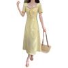 Large Size Women's French Floral Short-sleeved Dress, New Women's Summer Fat Mm Waist and Thin A-shaped Long Dress