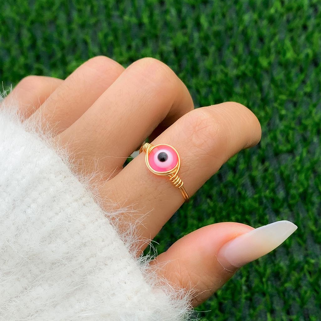 Creative And Simple Ethnic Style Eye Gravel Ring Female, Irregular Personality Luminous Ring