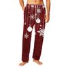 Men's Drawstring Pocket Flannel  Pants Homewear Sleep Pants