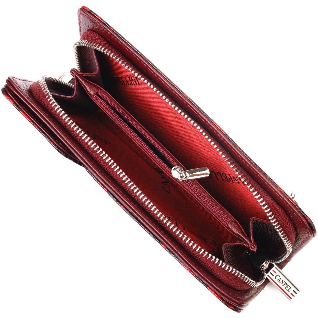 Stylish Women's Wallet Clutch Made of Genuine Leather with Snake Embossing CANPELLINI Wallet 21538 Multicolored