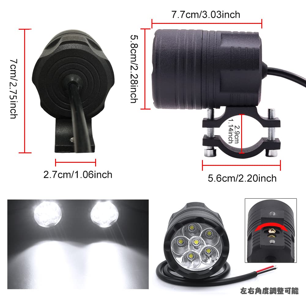 X-STYLE Motorcycle Headlight, Auxiliary Light, 60 W, LED Fog Lamp, White, Work Light, 12