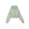Vêtements de sport Motif logo Décontracté Confortable Sweat à capuche court pour femmes Vert horizon FV7778-370