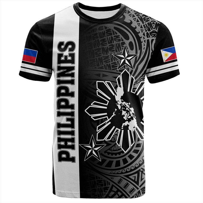 Fashion Philippines 3D Printed T Shirt For Men Summer Short Sleeves Hawaiian Crew Neck Tees Women Casual Polynesian T-shirt