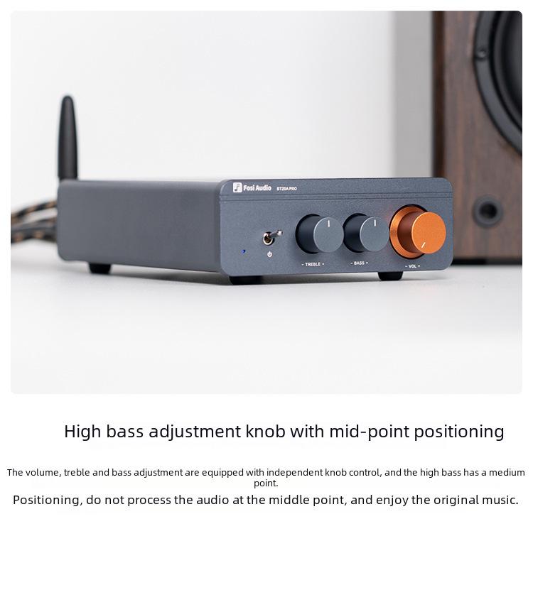 FosiAudio BT20APRO Dual-Channel Bluetooth 5.0 Amplifier with High/Low Frequency Adjustment