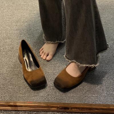 Sommer Internet-Berühmtheit Retro weiche Sohle Explosion Mary Jane Schuhe Höhe nicht müde vielseitig quadratischer Fußkopf einzelne Schuhe dicker Absatz Frühling