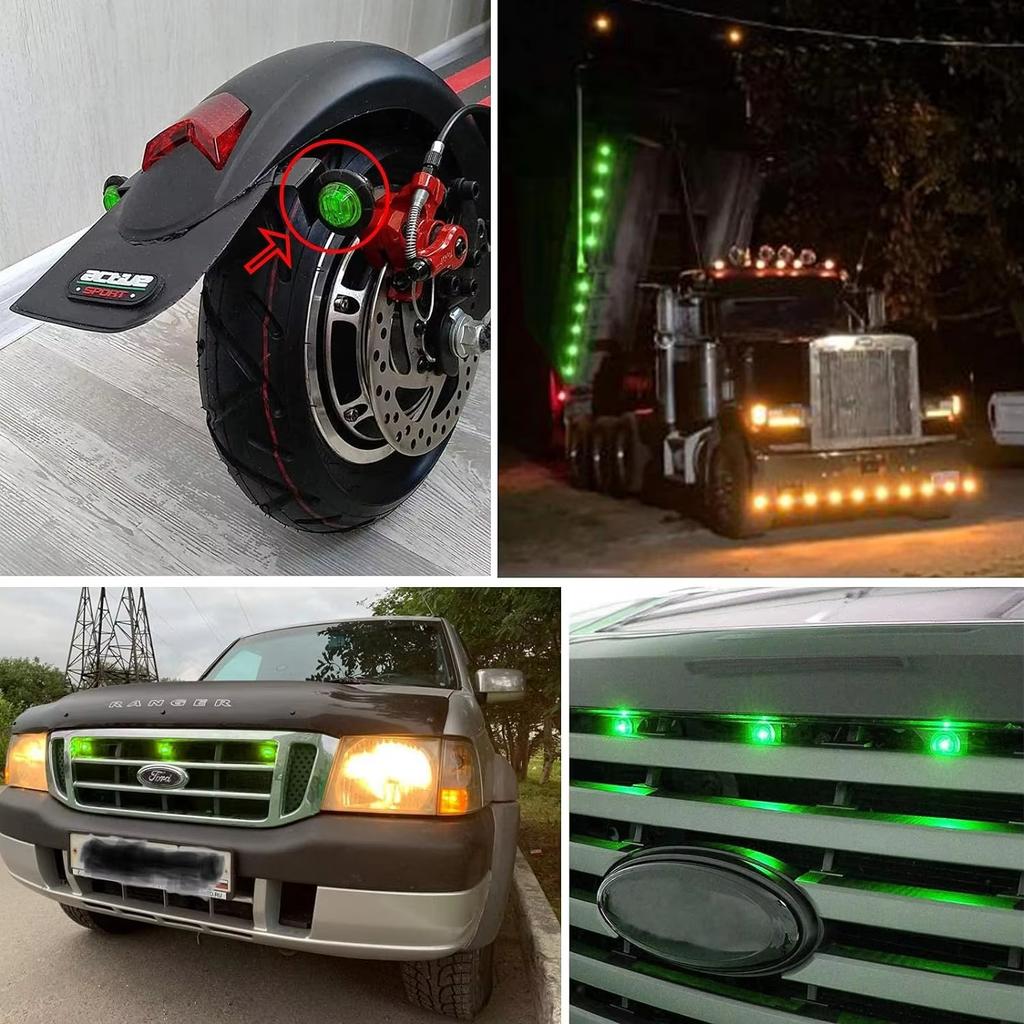 3LED 24V Colorful LED Side Marker Lights Clearance Lights Front Rear Signal Lamp DRL Hood Indicators Light for Truck TrailerBoat