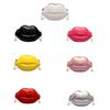 Women Lip Shape Plastic Party Evening Purse with Chain Small Coin Bag Phone Pouches Candy Color Shoulder Crossbody Bag