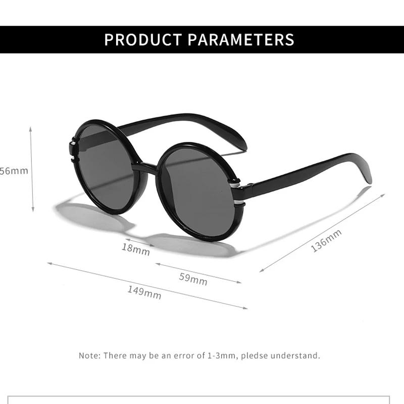 Retro Round Sunglasses Men Women Brand Designer Plastic Frame Oversized Sun Glasses Trendy White Brown Gradient Eyewear Shades