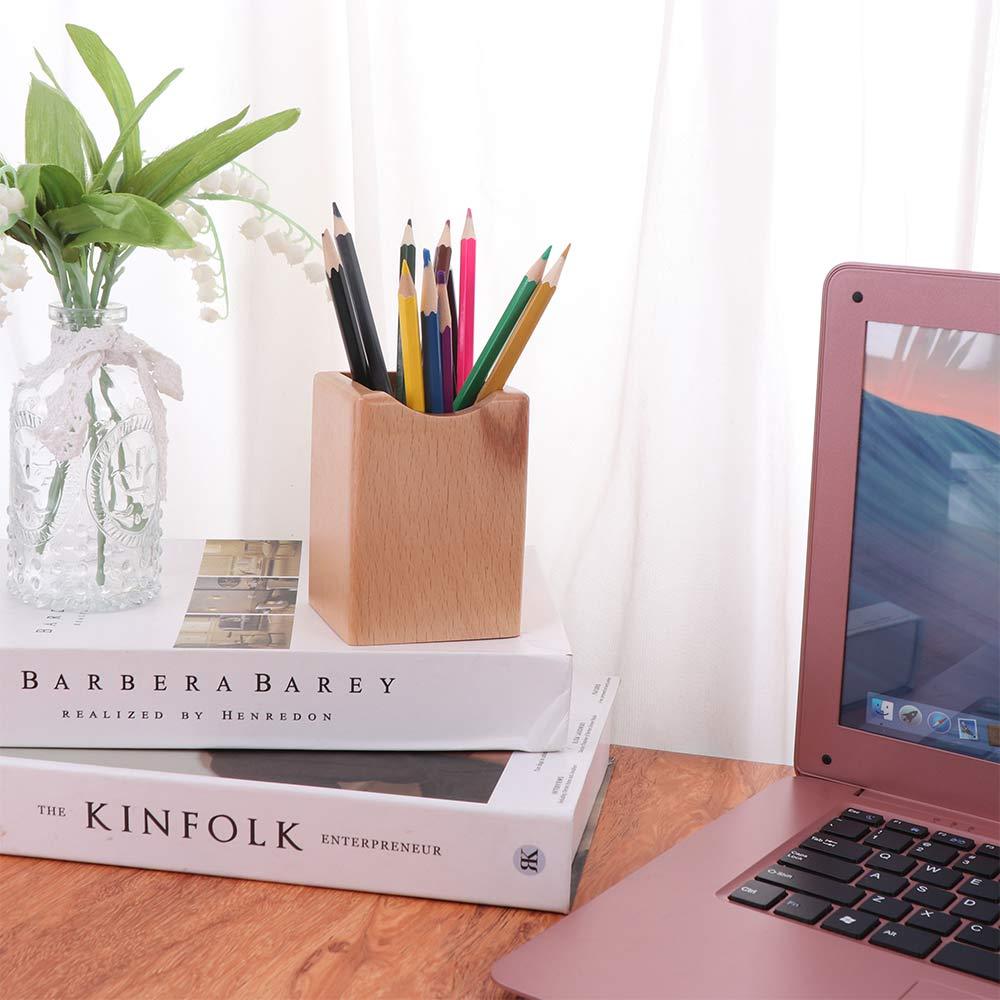 Holz Stifthalter mit großer Kapazität Natürlicher Stifthalter Becher Stiftbehälter Schreibtischorganizer Schule