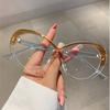Hot-Selling Wind Oval Flat Glasses Trend With The Same Face Small High Value Anti-Blue Glasses