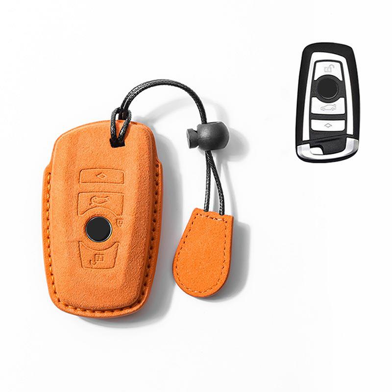 Premium Fur Car Key Fob Case Universal Remote Car Key Fob Holder Smart Car Remote Keychain Bag Accessories As picture