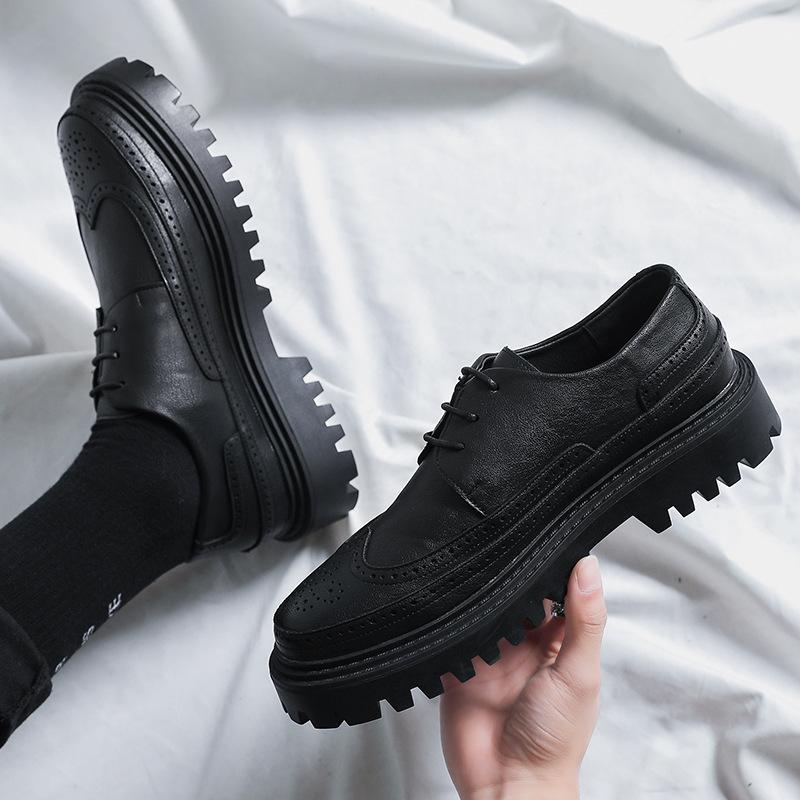 Casual Small Leather Shoes Men'S Trend Teen British Hairstylist Brock Men'S Shoes 21260-R