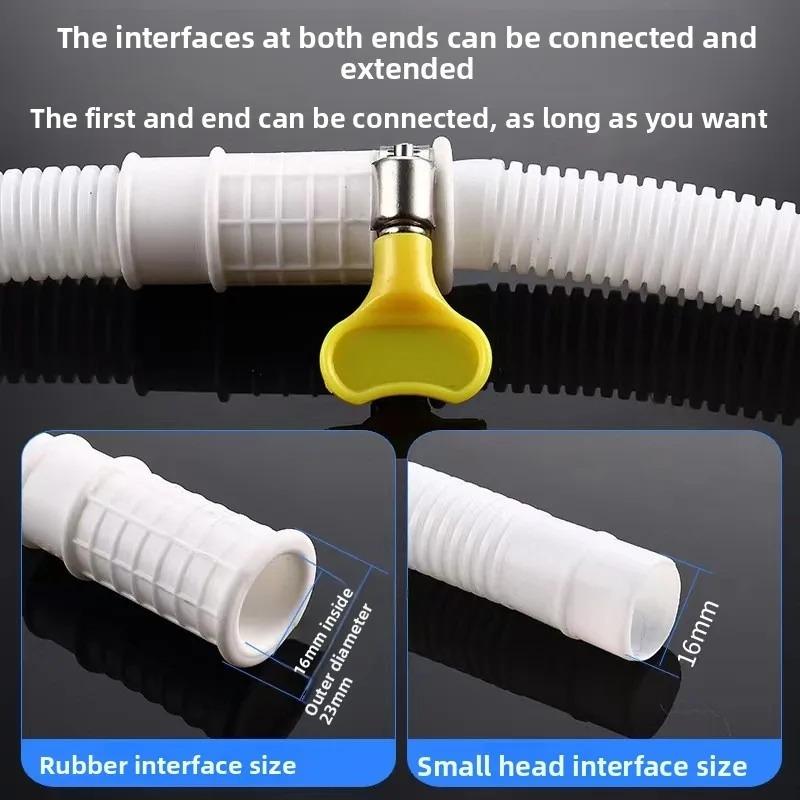 1-4M White Drain Hose Pipe Inlet Hoses Extension Drainpipe Tube for Air Conditioner Washing Maching Kitchen Faucet Accessories
