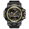Men's Digital Waterproof 50M Sports Military Watch Dual Time LED Backlight