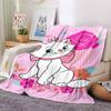 Pink Rose Kitty Flannel Blanket Super Soft Warm Cozy Blanket For Sofa Bed Office Travel Allseason Home Decor Gift