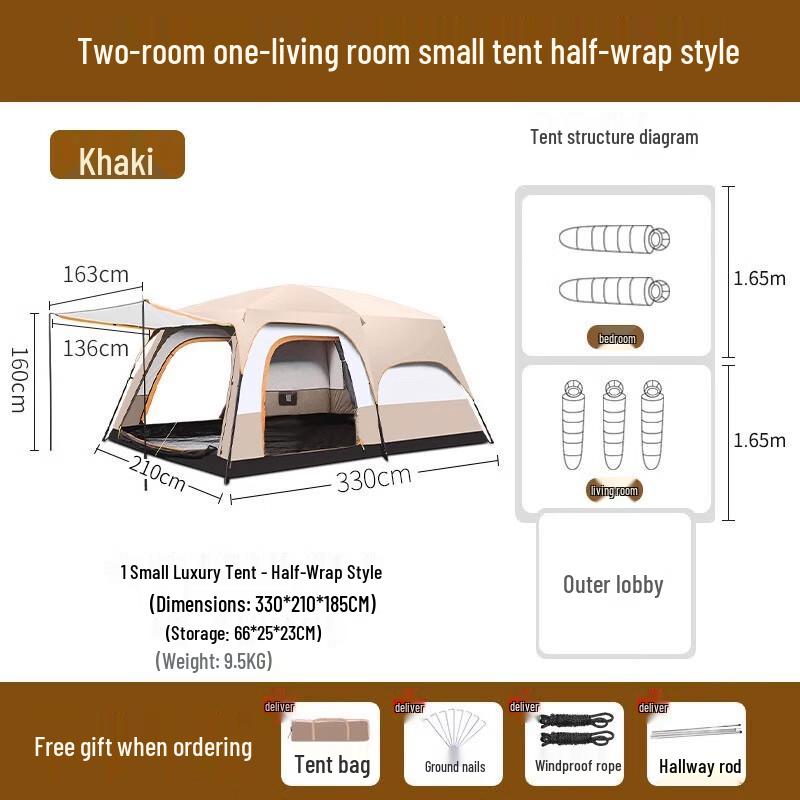 HC Портативная многоместная палатка для кемпинга 4-6 Person Sunshade