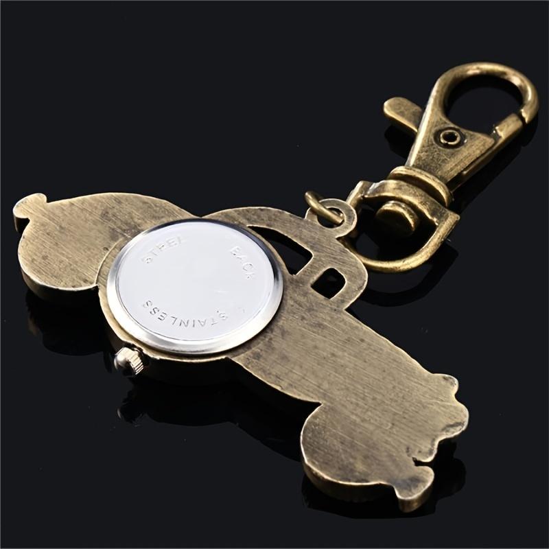 

1PC Classic Antique Classic Car Keychain Watch Vintage Long Wall Quartz Watch Keychain Pendant Watch Male and Female Student Car коричневий