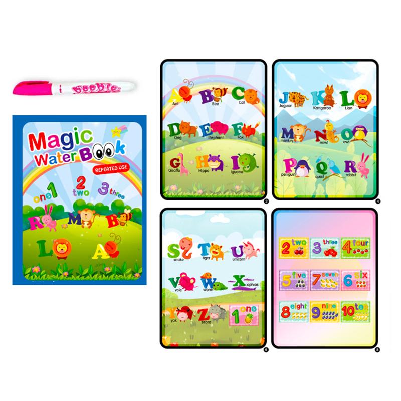 Jucării pentru Educație Timpurie Copii Carte Magică cu Pix Desen cu Apă Jucării Montessori Cadou Carte de Colorat Reutilizabilă Carte de Desen Magică