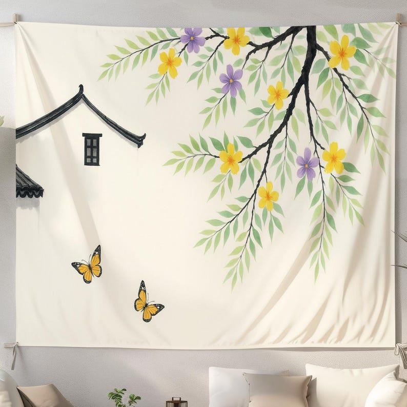 Simple Asian style tapestry 75x100 чёрный