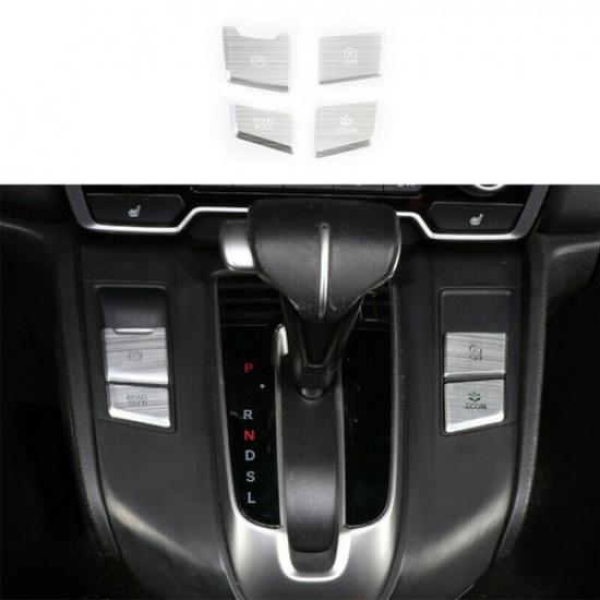 Aluminum 4X Console Gear Shift Button Sticker Trim For Honda CR-V CRV 2017-2022