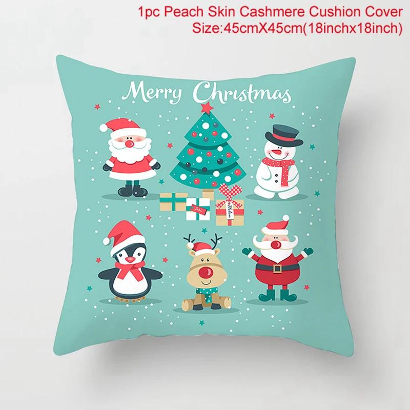 Merry Christmas Cushion Cover Christmas Decorations for Home 2025 Cristmas Ornament Noel Xmas Decor Navidad Happy New Year Gifts
