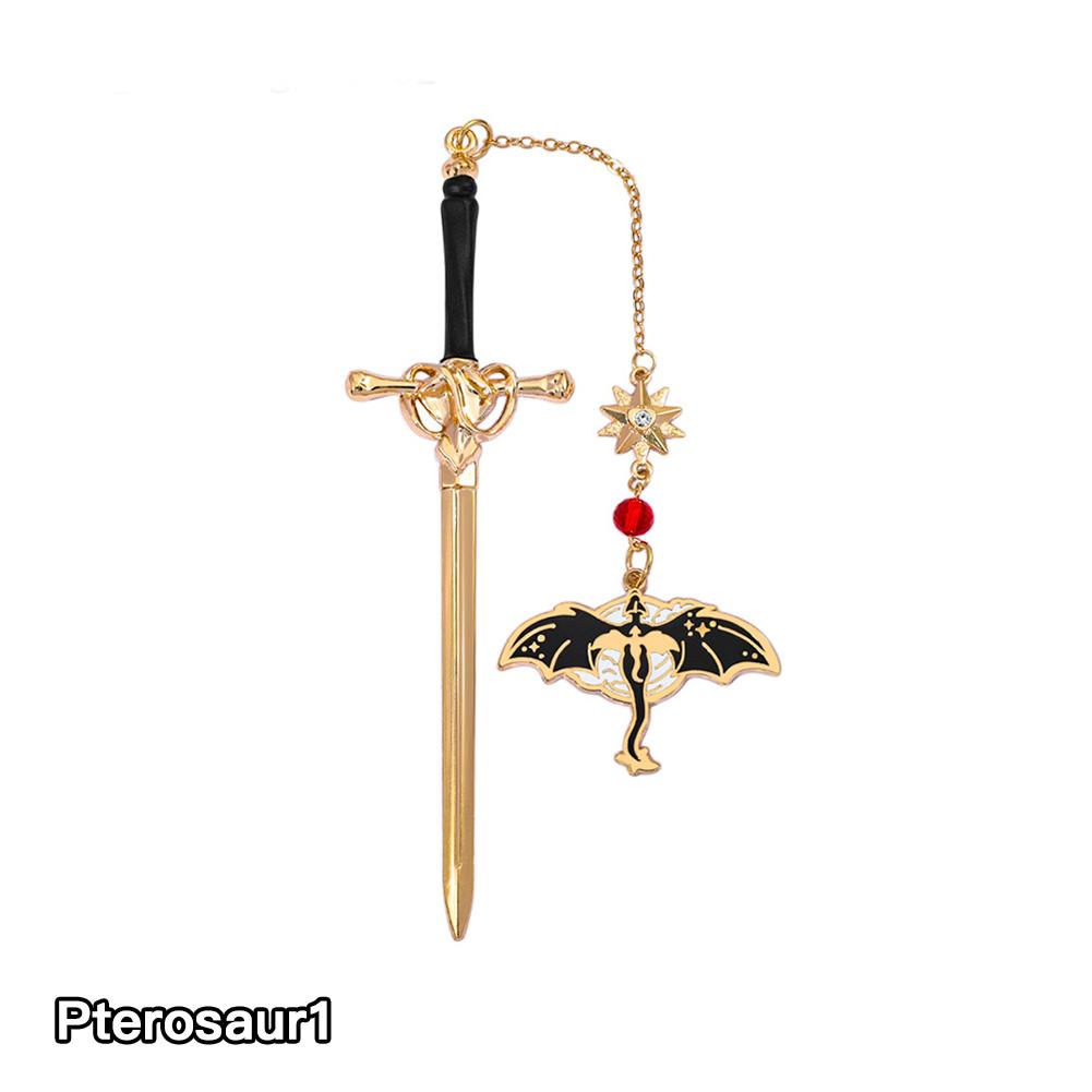Fantasy Dragon Sword Bookmarks Gothic Reading Accessories Bag Pendant for Dragon Lovers Readers