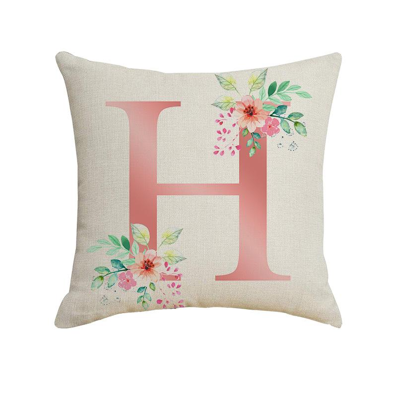 New Small Fresh Letter Series Pillow Cover Office Sofa Living Room Decoration Linen Cushion Cover