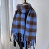 New Popular Scarf Women Thickened Colorful Plaid Tassel Warm Neck Shawl Fashionable and Versatile Outwear Female