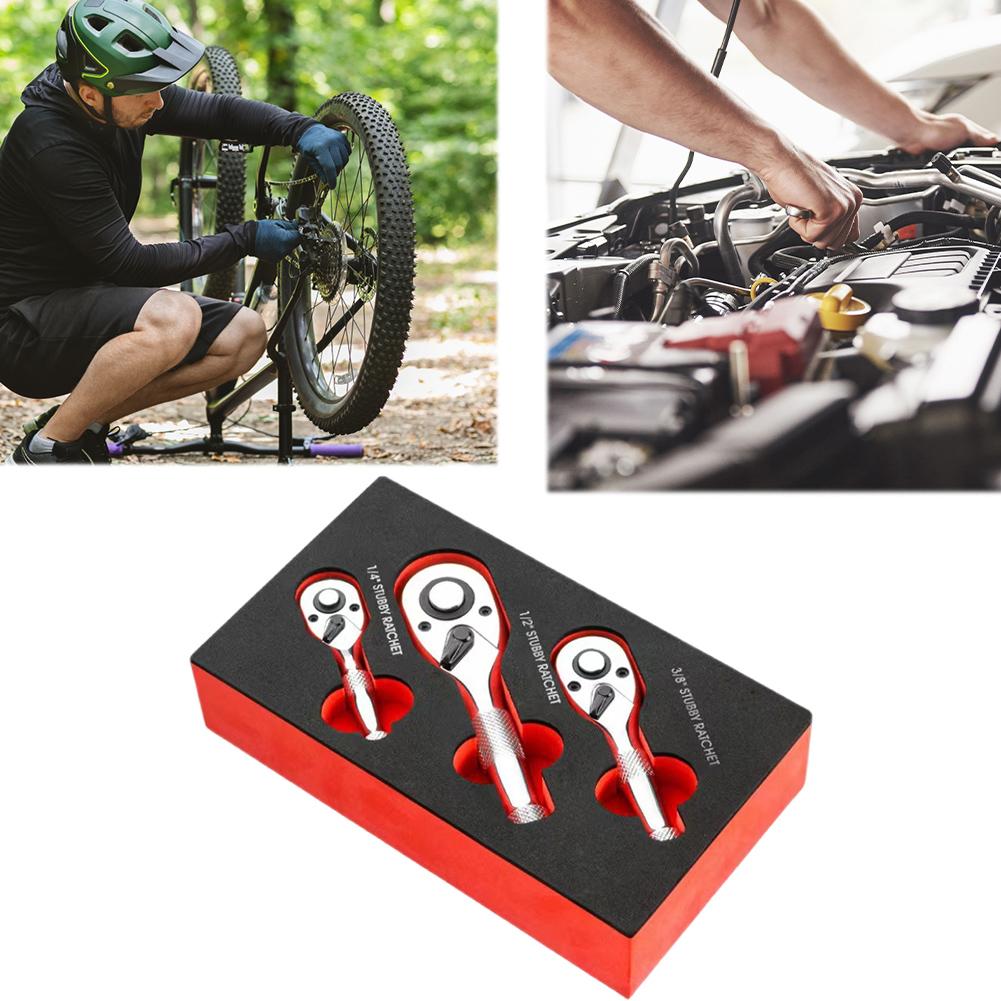 72 Teeth Quick Socket Mini Small Ratchet 1/4 3/8 1/2inch Mini Ratchet Handle Two-way Horns Short Handle Repair Tool UNITED KINGDOM