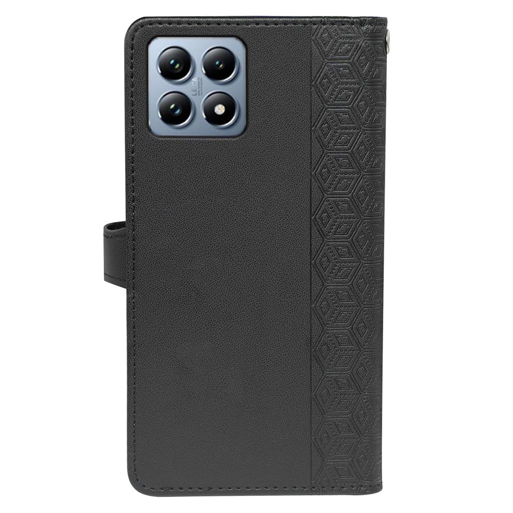 For Xiaomi 14T Case with 9 Card Slots Checkered Pattern PU Leather Phone Cover