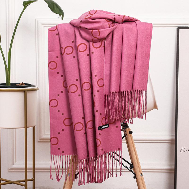 Cotton Scarf Women's Winter Imitation Cashmere Scarf Women's Shawl Double Sided New Wool Scarf