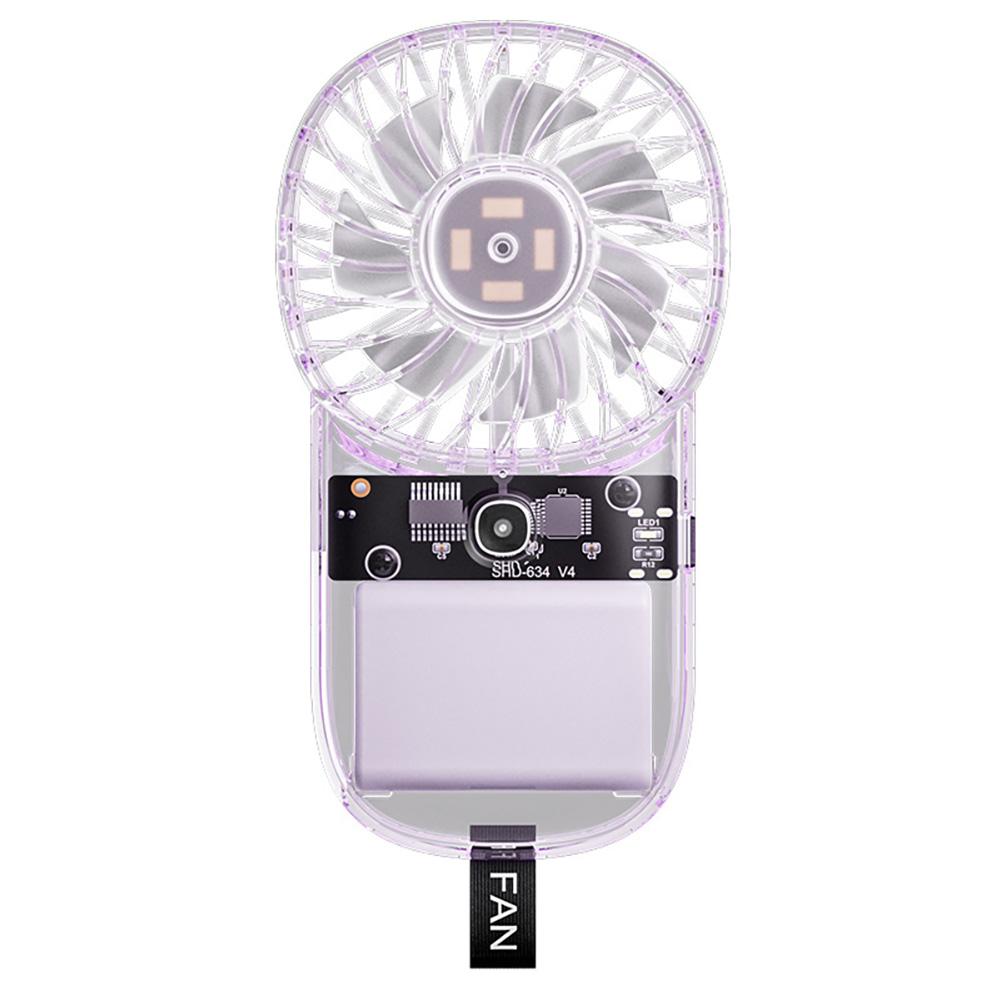 1Pc Transparent Pocket Air Cooler Fan USB Charging Electric Personal Fan 1200mAh Outdoor Portable Fan for Outdoor Travel Camping