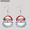 Christmas Gift Acrylic Women Fashion Drop Earrings, Rustic Santa Claus Shape Design Earrings Jewelry for Women's Daily Wear and Holiday Party Wear