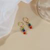Summer Earrings Red, Yellow And Blue Childhood Glass Beads Retro Girl Earrings Exquisite Luxury Ear Buckle Earrings