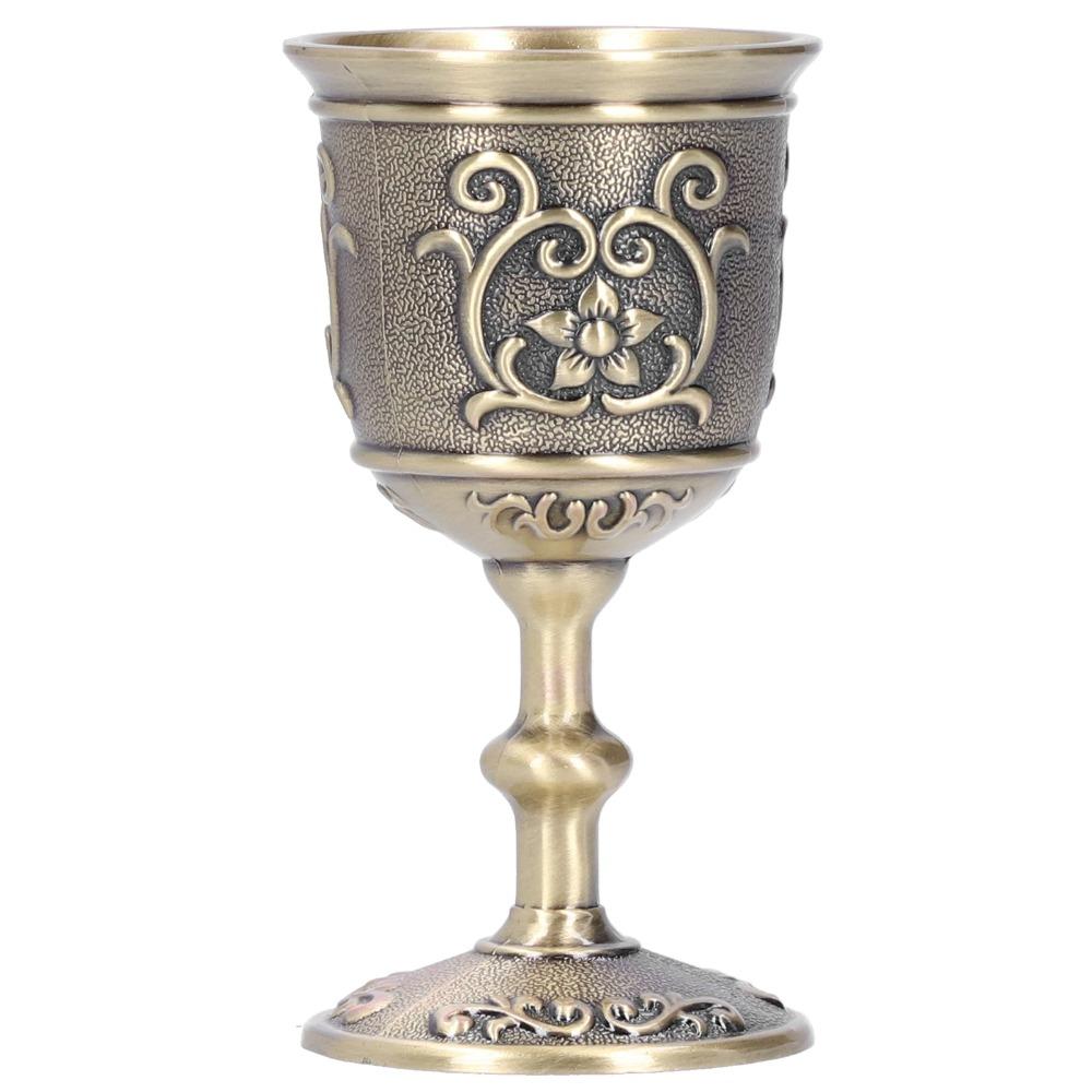 Calice Européen Gravé Métal Coupe à Vin Médiévale Coupes & Calices Coupe à Vin Bronze Pour Bar à Domicile