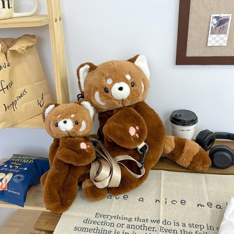 Panda Little Plush Bag Doll With Earphones Raccoon Crossbody Bag Present Gift