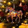 Pferd Acryl Sonnenfänger Buntes Pferd Weihnachtsbaumschmuck Reitergeschenke Frauen für Pferdeliebhaber