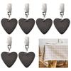 Morobor Tablecloth Weight Clips, 6 Heart-Shaped Tablecloth Weights with Stainless Steel Clips for Outdoor Picnic Family Dinner Table Decoration (Black