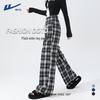 Warrior Women's High-Waist Plaid Wide-Leg Casual Pants