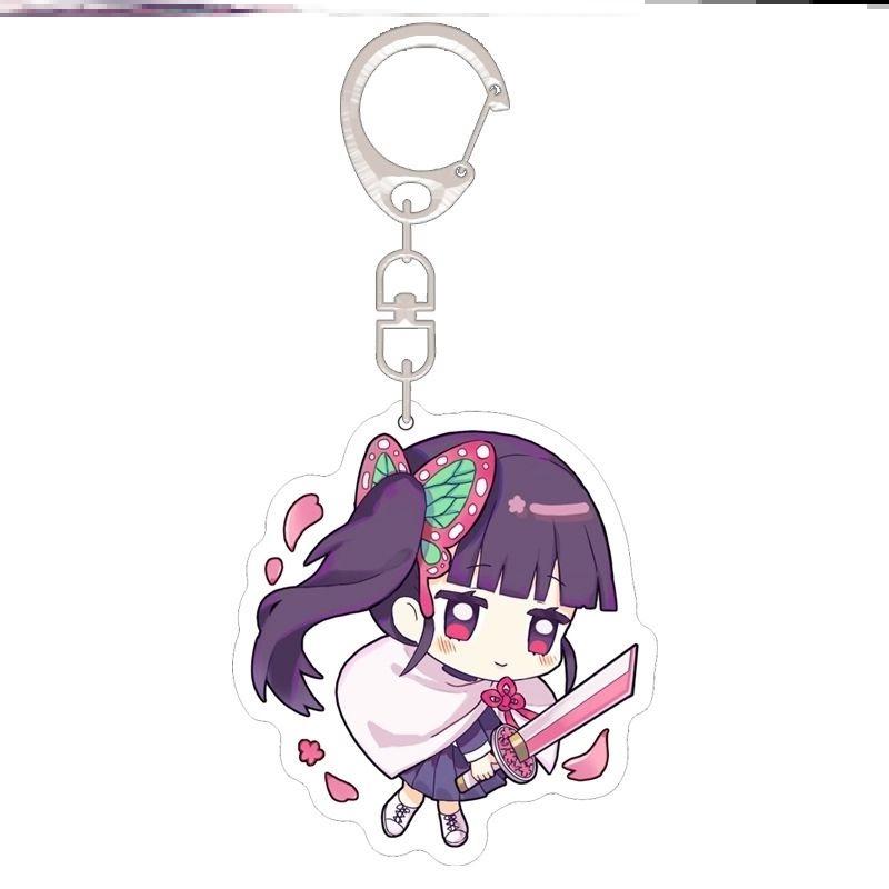Keychain Pendant Anime Demon Slayer Kimetsu No Yaiba Kamado Tanjirou Double Sided HD Bag Pendant Gift For Fans Cosplay Props Jewelry Gift