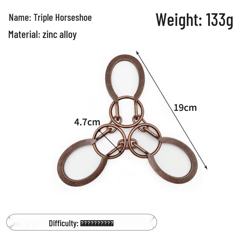Zinc Alloy Kongming Puzzle Lock: Disentanglement Ring Educational Toy